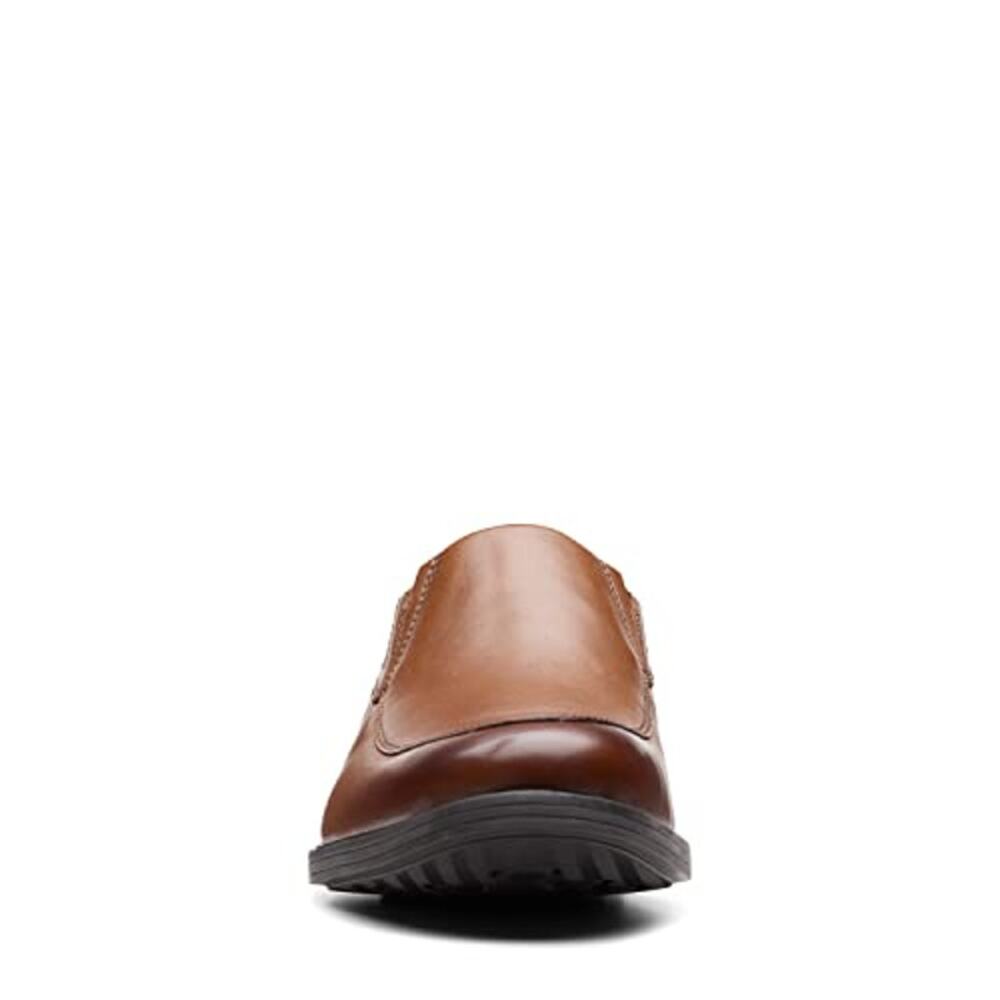 NWT Clarks Men's Whiddon Plain Loafer, Dark Tan Leather, 9.5 Wide